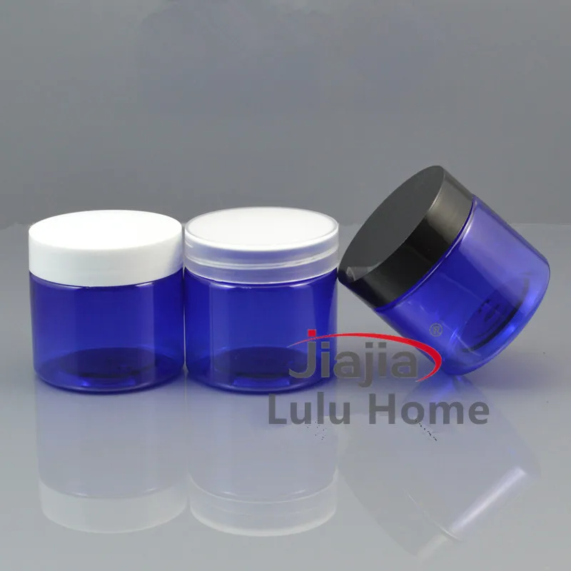 

Голубая пластиковая банка для крема, пустой косметический контейнер 2 унции, 50 г, 100 шт./партия