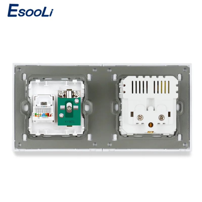 Пластиковая панель Esooli французская стандартная электрическая розетка с 2 USB +