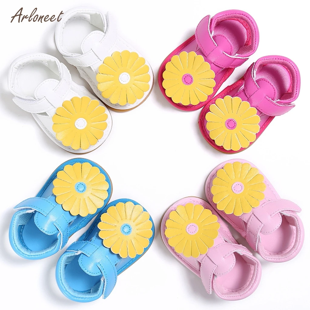 ARLONEET/милые сандалии с цветочным принтом на мягкой подошве для маленьких девочек 0