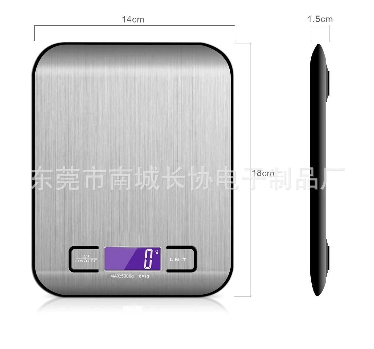 

Rechargeable flat stainless steel kitchen scale 5kg baking scale electronic kitchen scale 10kg small platform scale