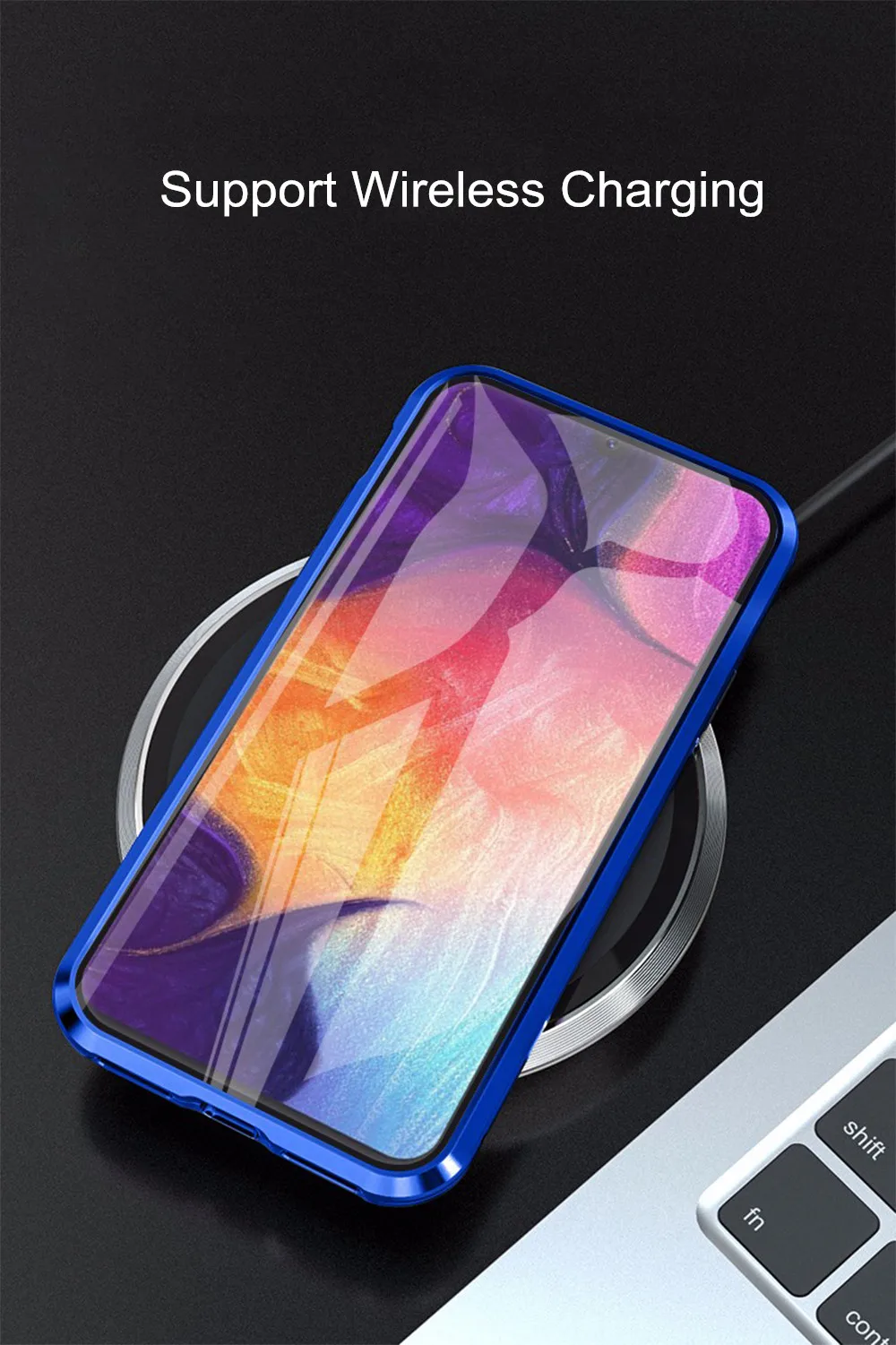 Магнитный чехол для samsung Galaxy A40 A70, чехол, противоударный бампер, двухсторонний, закаленное стекло, металлический чехол для samsung A 40 70, чехол