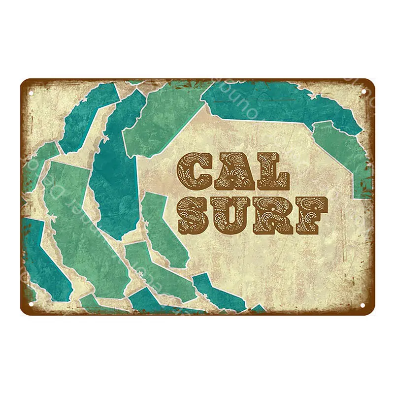 YD3229H Алоха комнаты Тики Бар Декор Винтаж Cal Surf плакат Жизнь Пляж металлические знаки стены Искусство Живопись тарелка Приморский клуб доска YH066 - Цвет: YD3229H