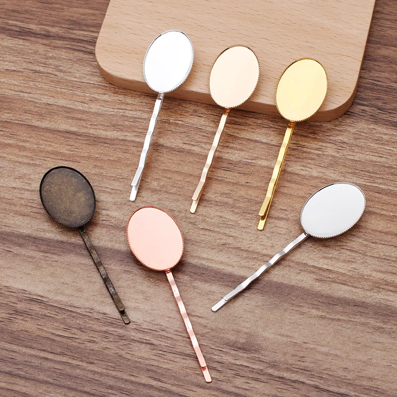 

50 PCS Fit 13x18mm 18x25mm Cabochon Cameo Blanks Hair Clip Settings Metal Barrettes DIY Hair Clips Blank Hairpin Base Jewelry