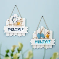 mediterranean style welcome sign marine decoration helmsman sea anchor welcome listing wooden welcome card