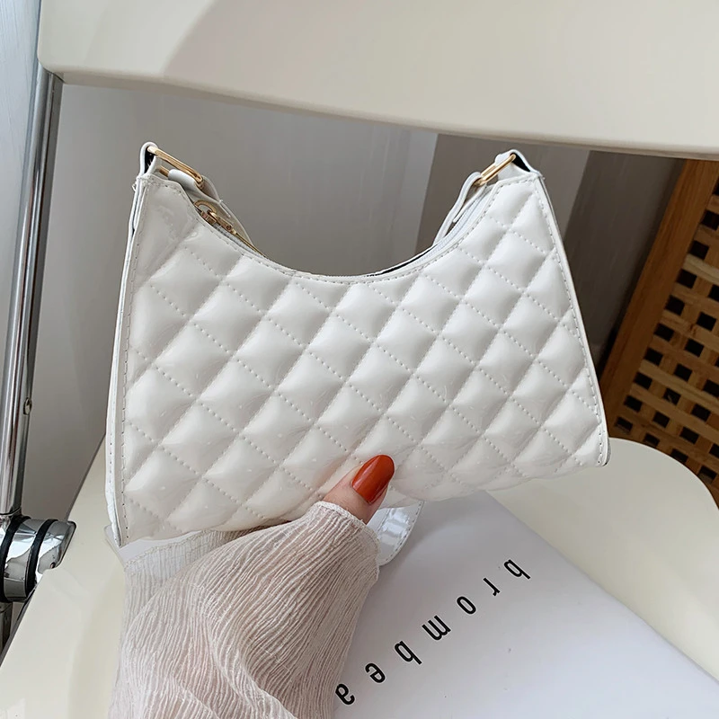 

Fashion Simple Underarm Women's Bag 2021 New Rhombus Embroidery Thread Texture Single Shoulder Messenger Bag Women Handbags