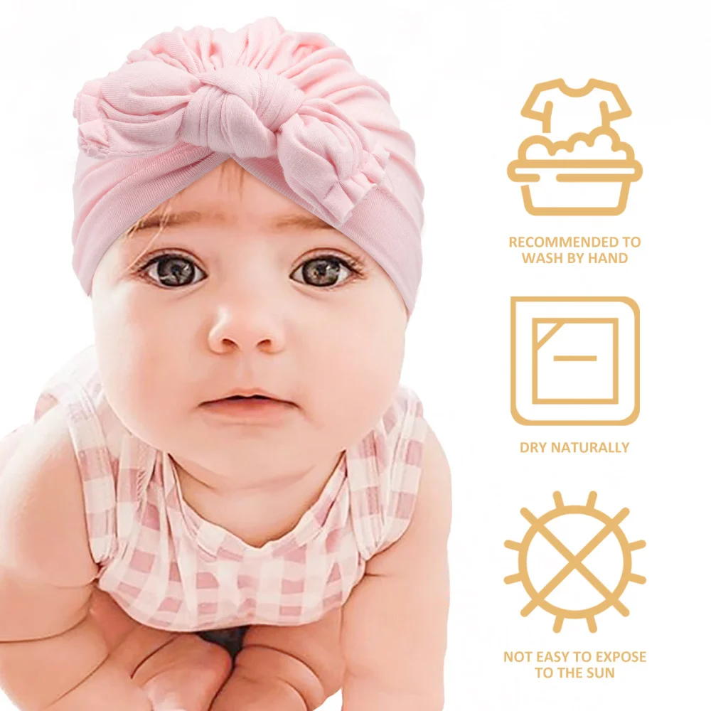 

3pcs Lovely Newborn Hat Warm Bow-knot Hat Infant Earmuffs Hat (Mixed Color)