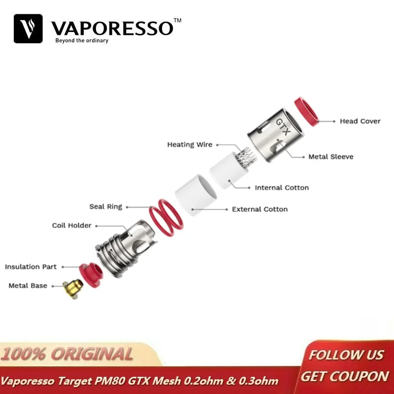 5 ~ 15 шт./лот оригинальный испаритель Target PM80 GTX катушка сетка 0.2ohm 0.3ohm атомайзер
