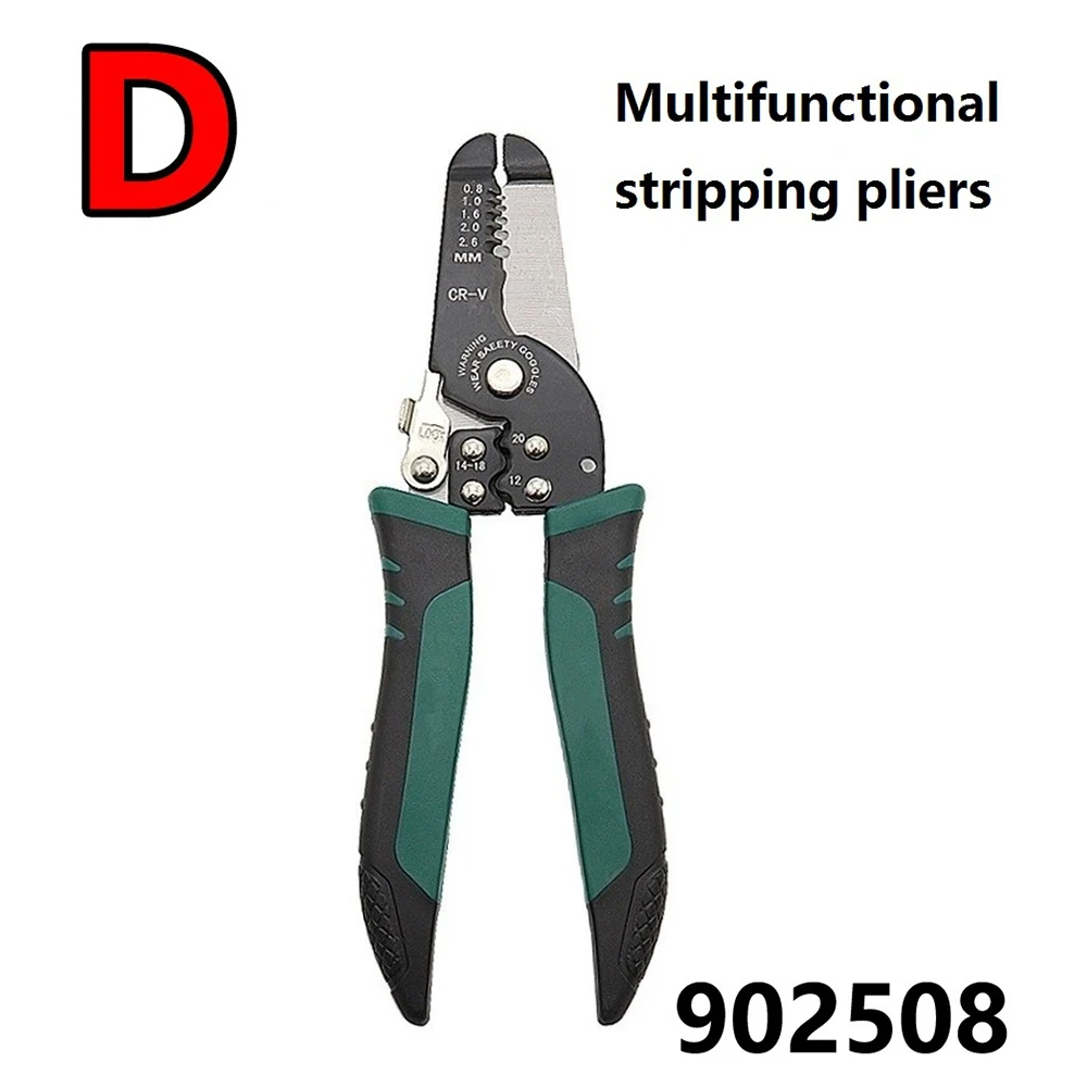 8 tipos de Cable Stripper prensado de cables herramienta multifuncional Cable Crimper alicates Pelacables Cable de alambre cortador de Stripper Crimper