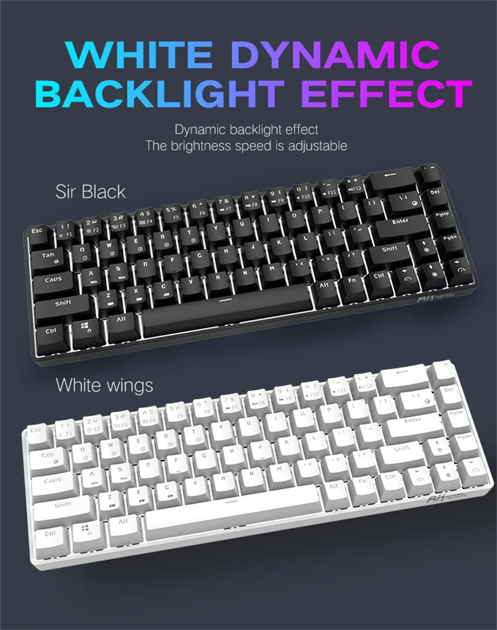 RK855 двойной режим 68 Портативный клавиатуры эргономичная игровая механическая