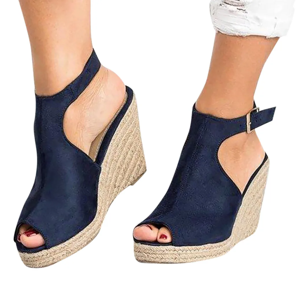 

Plus Size 35-43 Platform Sandals Wedges Shoes For Women Heels Sandalias Mujer Summer Clog Womens Zapatos De Hombre E12