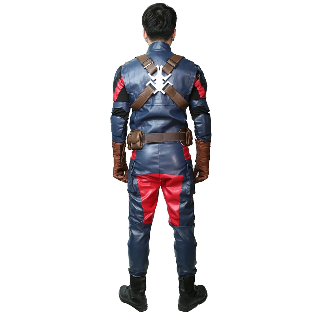 XCOSER костюм Капитана Америки Стива Роджерса для косплея Униформа супергероя в