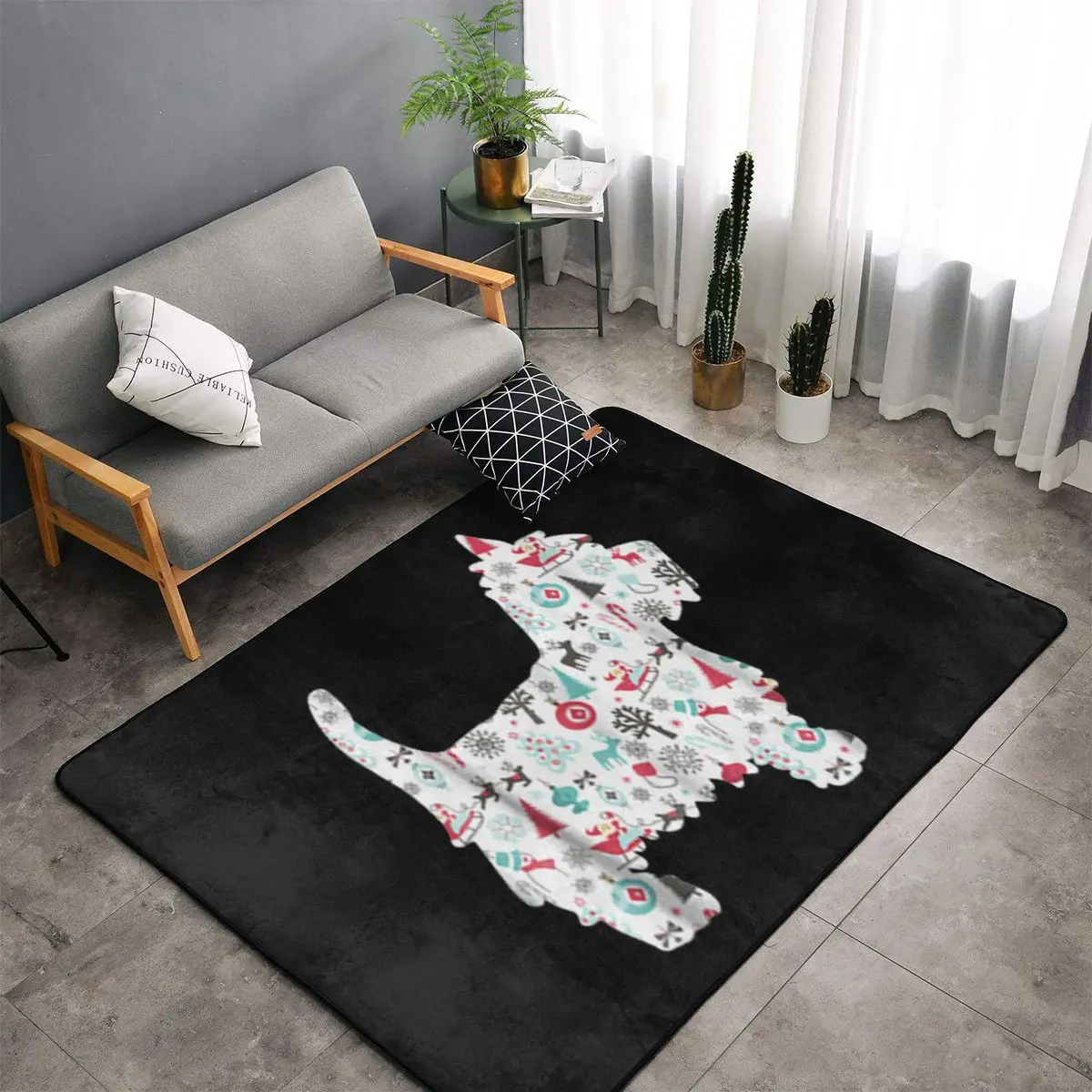 

Потрясающий Рождественский Пижамный коврик Westie, домашний ковер для гостиной, спальни, декоративный ковер для гостиной