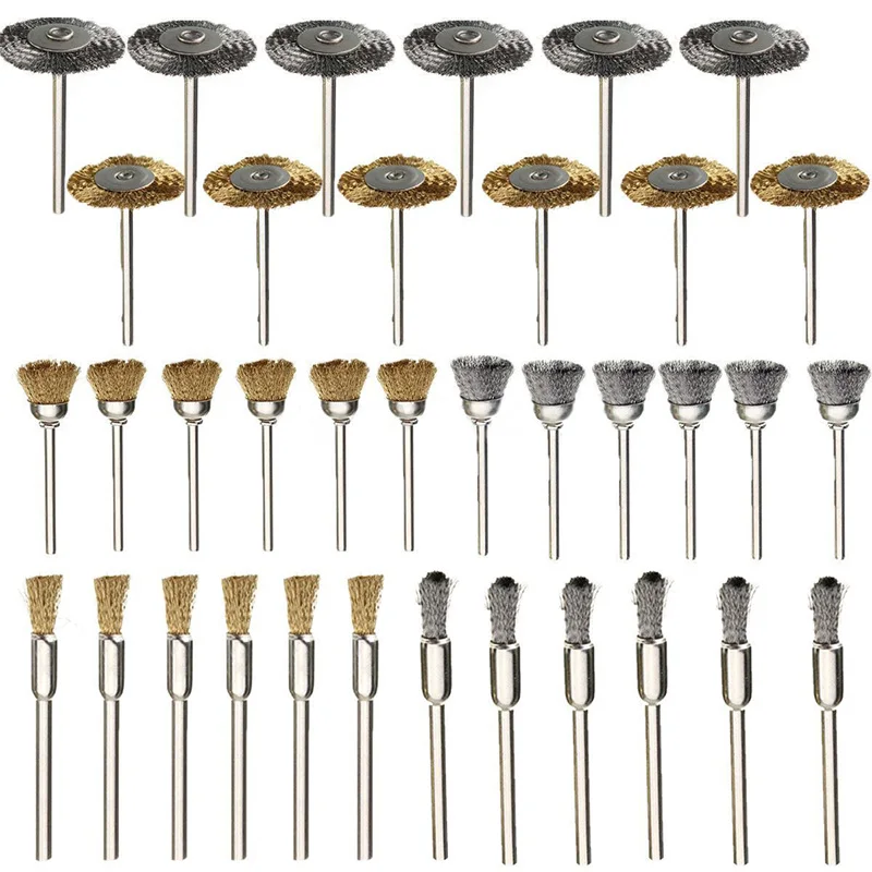 

36PC Stainless Steel Wire Brush Set Tool Rotary Die Grinder Removal Wheel Tool