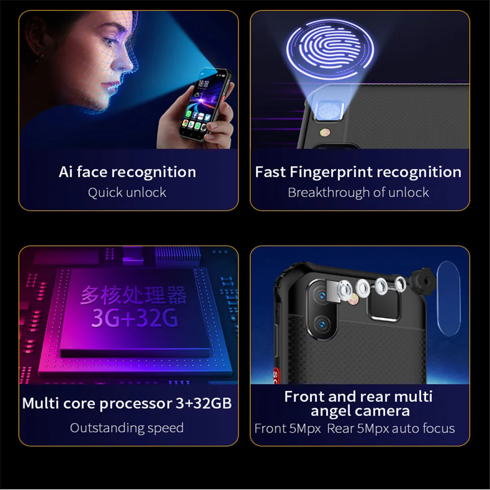 UNIWA M31 IP68 Waterproof Mobile Phone 3G 32G Android 6.0  Cellphone Quad Core Pocket Size Smartphone PTT NFC Button 1900mAh SOS