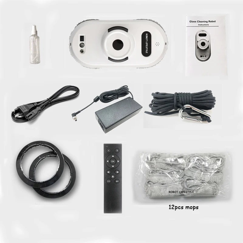 

Window Cleaning Robot, Magnetic Vacuum Cleaner, Anti-falling,Remote Control, Auto Glass Washing, 3 Working Modes