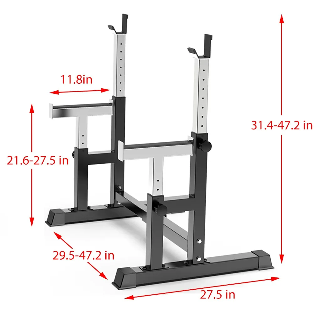 

Adjustable Squat Stand Heavy Duty Solid Dipping Station Barbell Rack Weight Bench for Indoor Exercise Max Load 550LBS