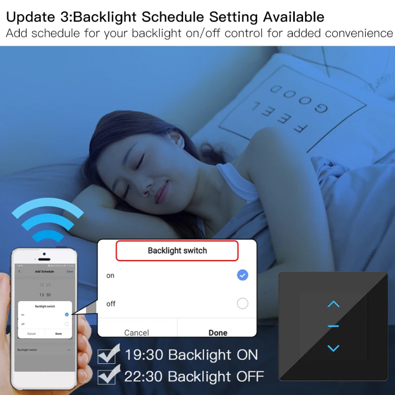 Умный выключатель для штор tuya Wi-Fi сенсорный дизайн моторизованных и роликовых