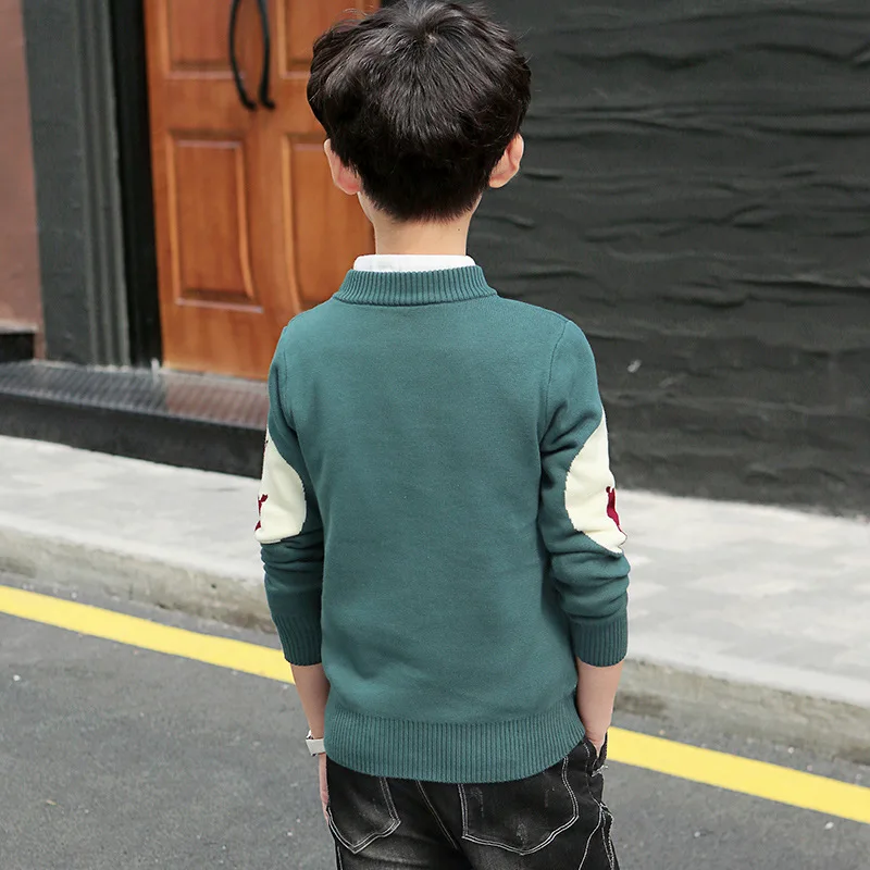 Детский свитер зима 2020 новый теплый с круглым вырезом для мальчиков детская