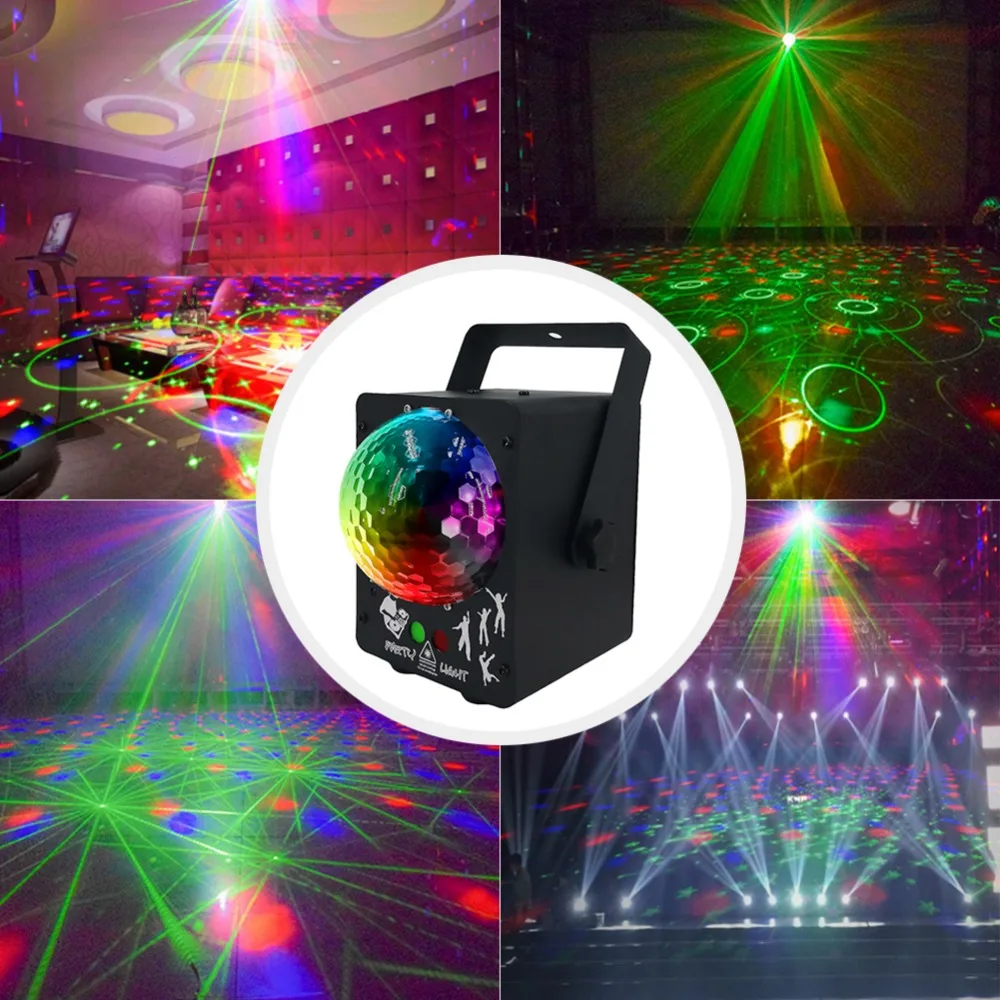 Звуковое диско лазерное освещение rgb проектор Вечерние огни DJ освещение эффект для продажи светодиодный для дома Свадебные украшения Великобритания/США/ЕС/AU Plug