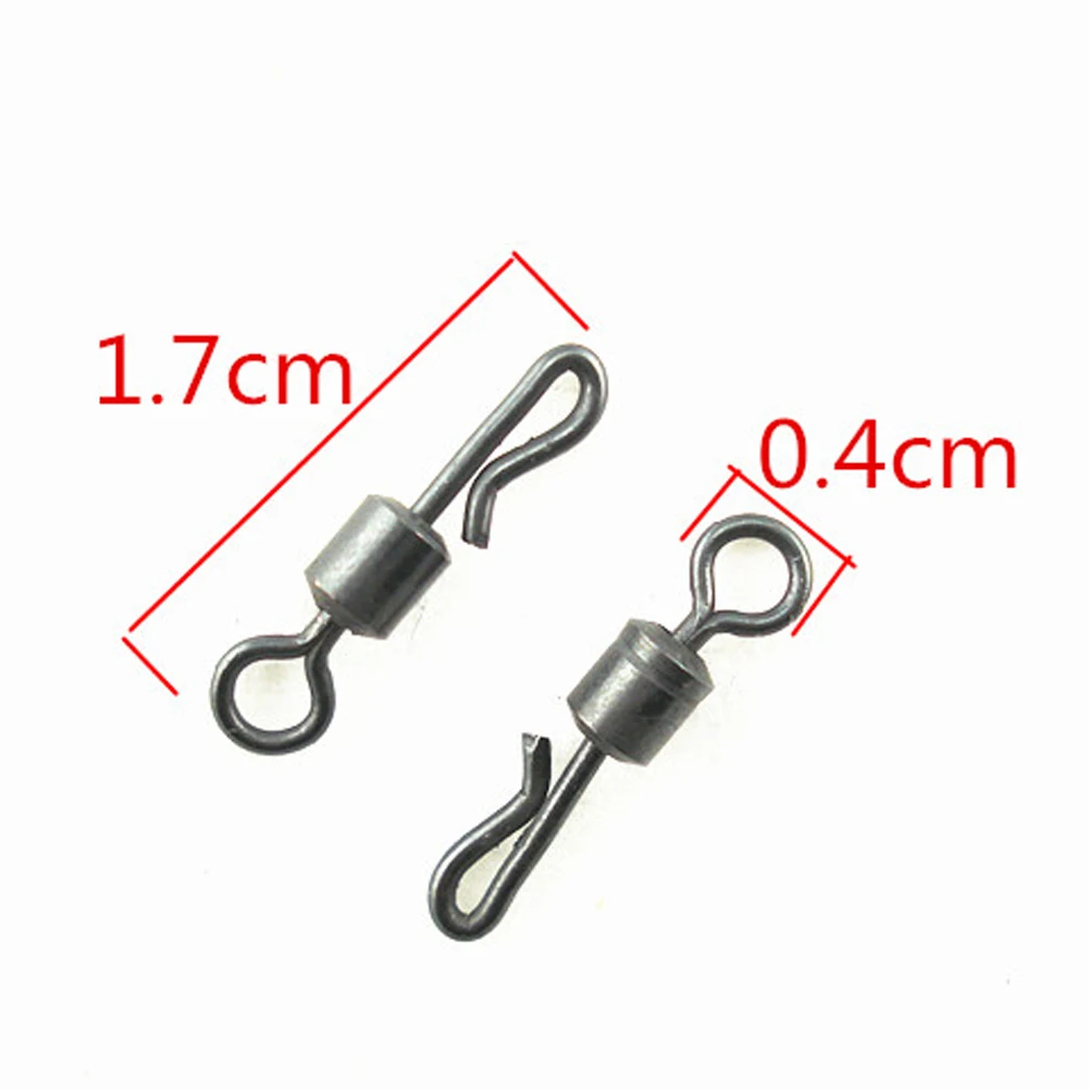 

Fishing Terminal Tackle25/50/100pcs Large Long Body Q-Shaped Black Quick Change Swivels for Carp Fishing Accessories 4#