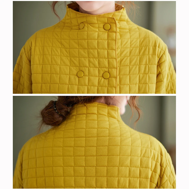 Women's Lightweight Cotton-Padded Jacket Ladys Mid-Length Jacket Korean Loose Cotton-Padded Coat New Quilted Jacket Fall Winter