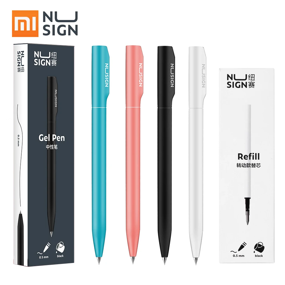 

Xiaomi Nusign Gel Pen 0.5MM Black Ink Rotary Signing Pens Writing Stationery caneta Smoothly Writing For School Office Supplies