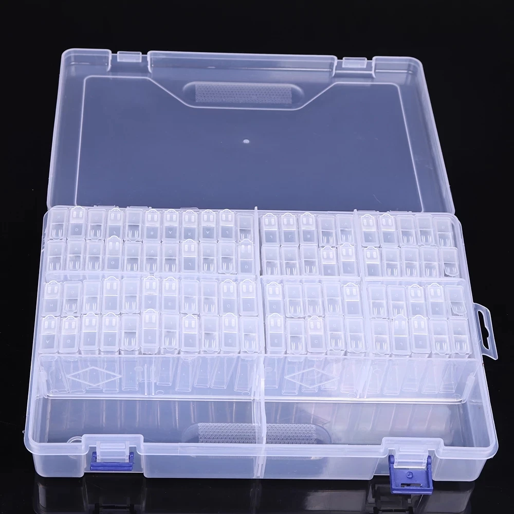 PDMDOG-caja de almacenamiento para pintura de diamantes, contenedor de cuentas port&aacute;til con 84 rejillas, 5d, accesorios de bordado de diamantes, herramientas-4