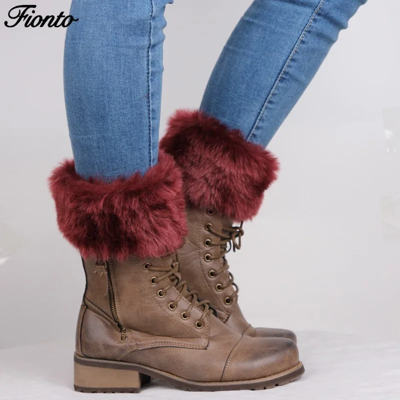 Зимние теплые шерстяные носки FIONTO рождественские Короткие вязаные с ремешком