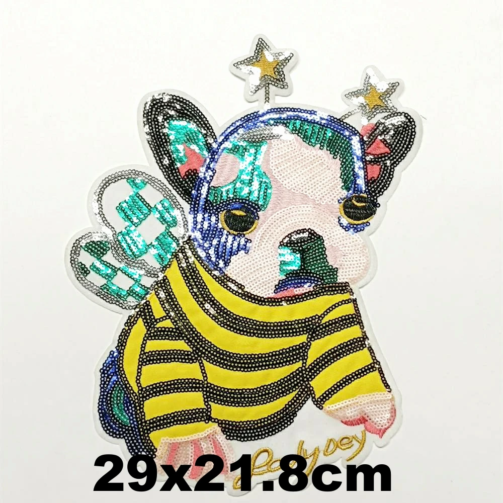 

DIY large embroidery big dogs animal cartoon patches for clothing QR-3360