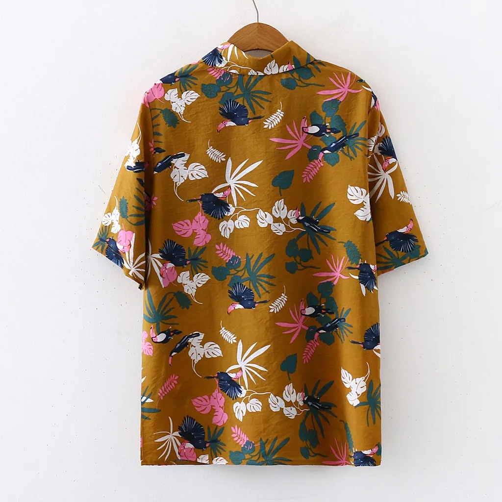 Корейские женские набивные шифоновые блузки топы повседневные с коротким