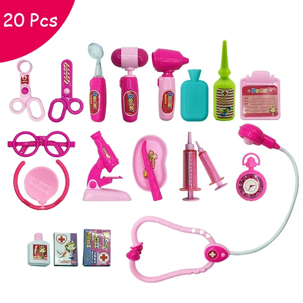 Medical Set 20 19 шт./компл. Детские ролевые игры медицинские игрушка "Медсестра" комплект Портативный чемодан аптечка детские развивающие ролевые игры Классические игрушки - Цвет: Medical Set 20