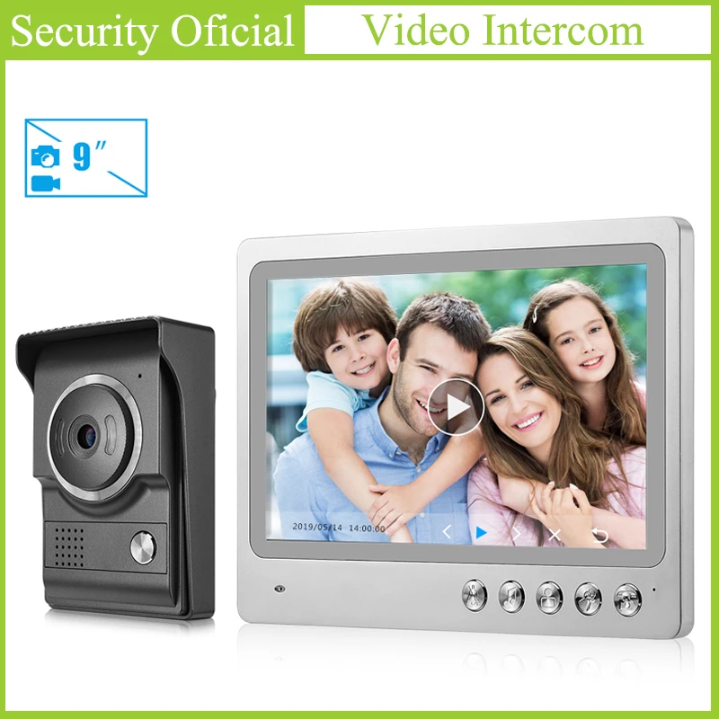 Система видеонаблюдения с цветным сенсорным ЖК дисплеем 9 дюймов|Видеодомофон| |