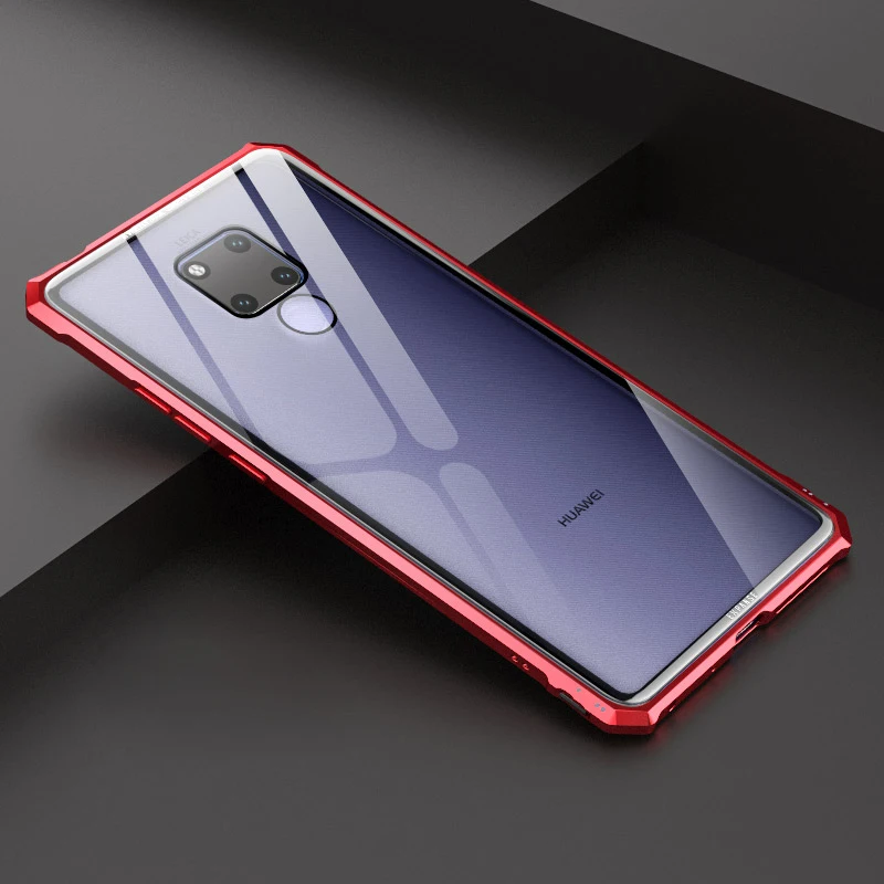 Red Роскошный чехол для huawei mate 20 Lite Pro X Металлический бампер+ стеклянный защитный чехол для huawei mate 20 Pro чехол mate 20 Lite 20X матовый - Цвет: Red