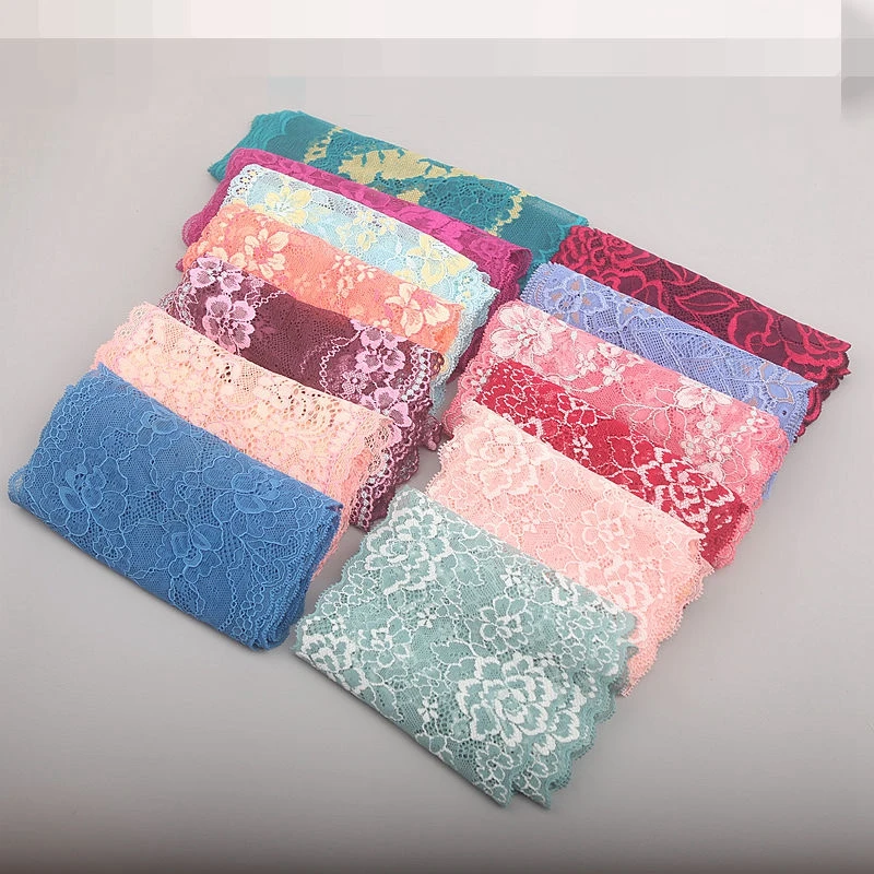 

African Lace Fabric 2021 2Yards Flower Pattern Elastic Tulle Lace Trim Ribbon Diy Craft Fabric Width African Fabrics Stretc