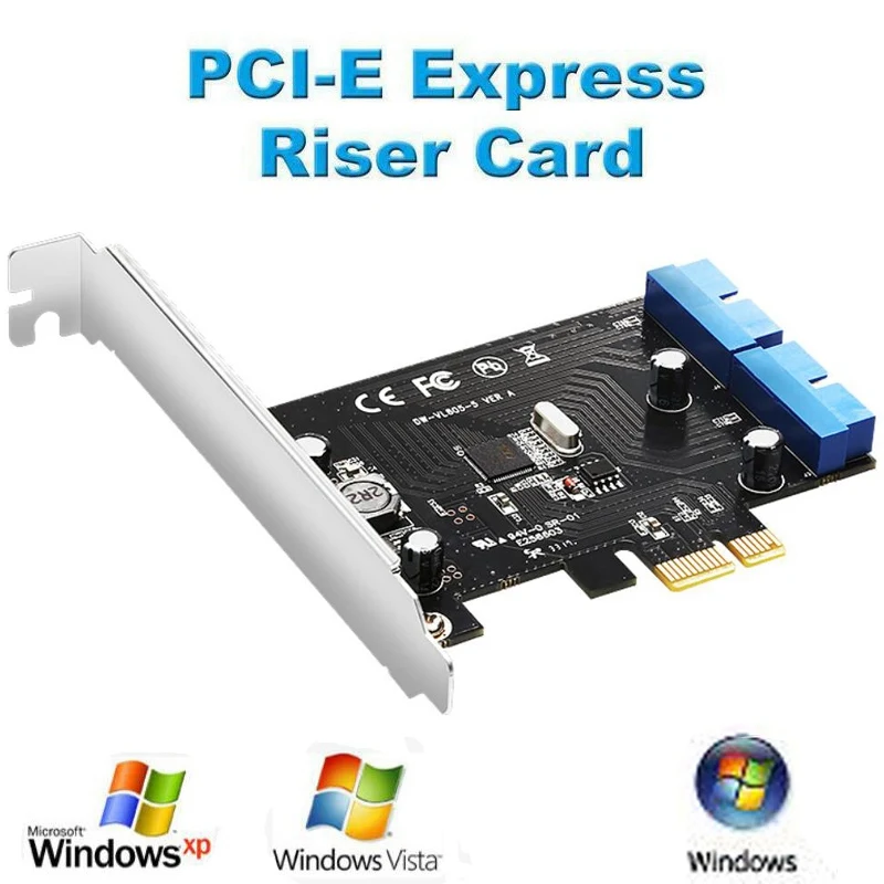 Сверхскоростная плата PCI Express на Dual 20 Pin USB 3 0 контроллера PCI-E X1 2 порта разъем pcie