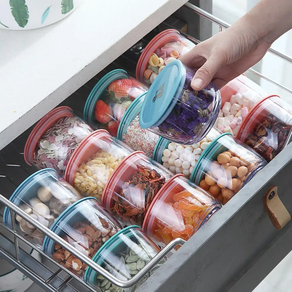 3Pcs/Set 330ml Food Sealed Tank Stackable Transparent Multi-Layer Leak-proof for Home Glass Storage Jar | Дом и сад