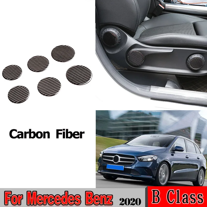 

For Mercedes Benz B Class W247 2020 Real Carbon Fiber 3D Stickers Seat Adjustment Button Panel car accessories interior