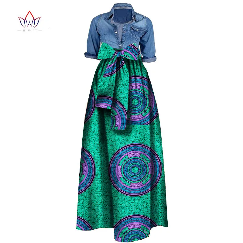 

Summer Woman Long Maxi Skirt For Women African Dashiki For Women Bazin Riche Robe Longue Femme Plus Size Skirt Natural Wy1036