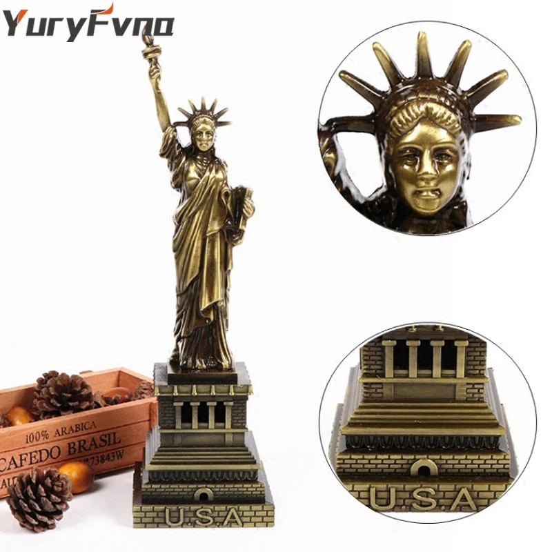 

YuryFvna Vintage Metal Statue of Liberty Model Replica Bronze Liberty Figurine New York Souvenirs Home Office Desktop Decor