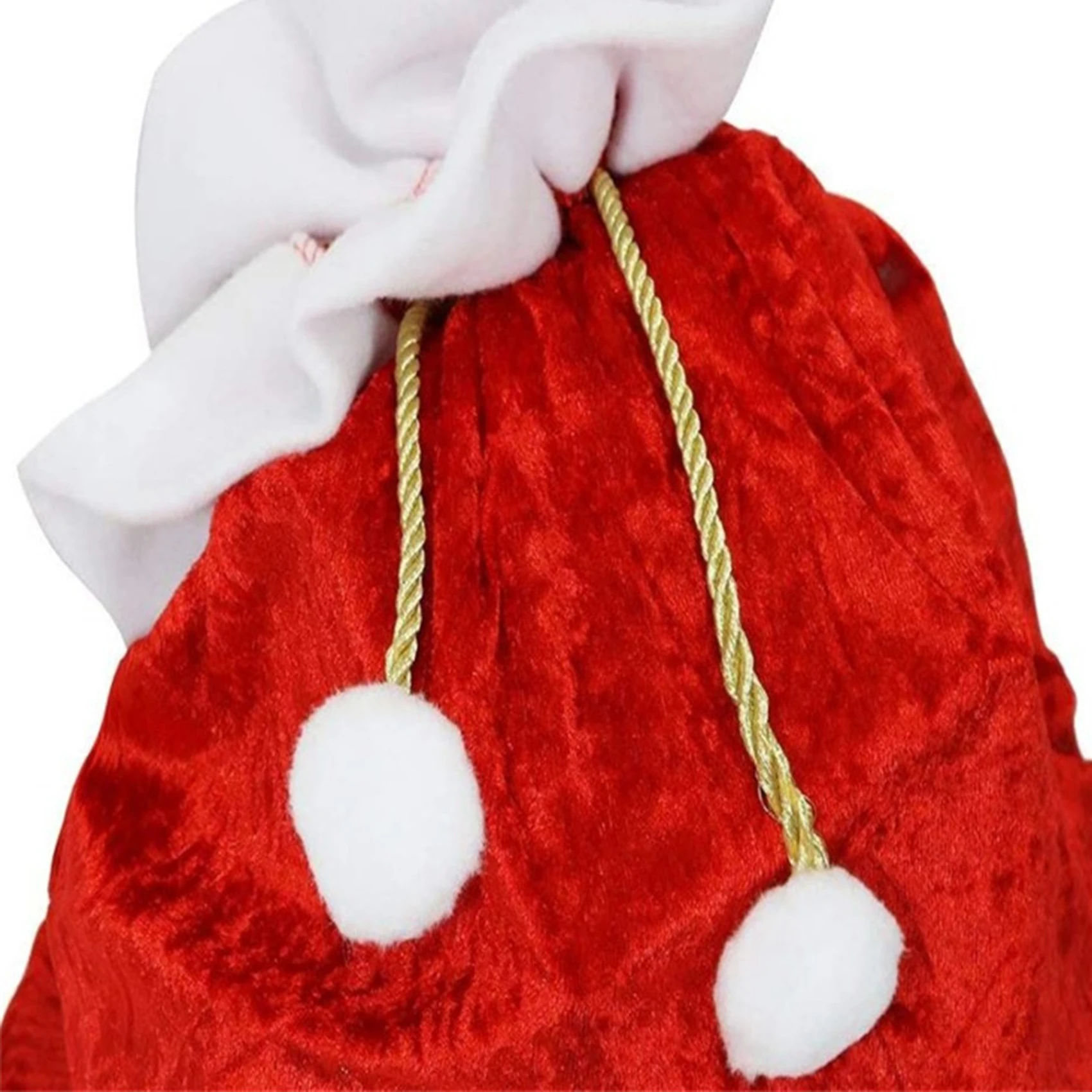 

New Red Santa Claus Gift Bag Velvet Santa Drawstring Bag Christmas Classic Red Bag Decoration