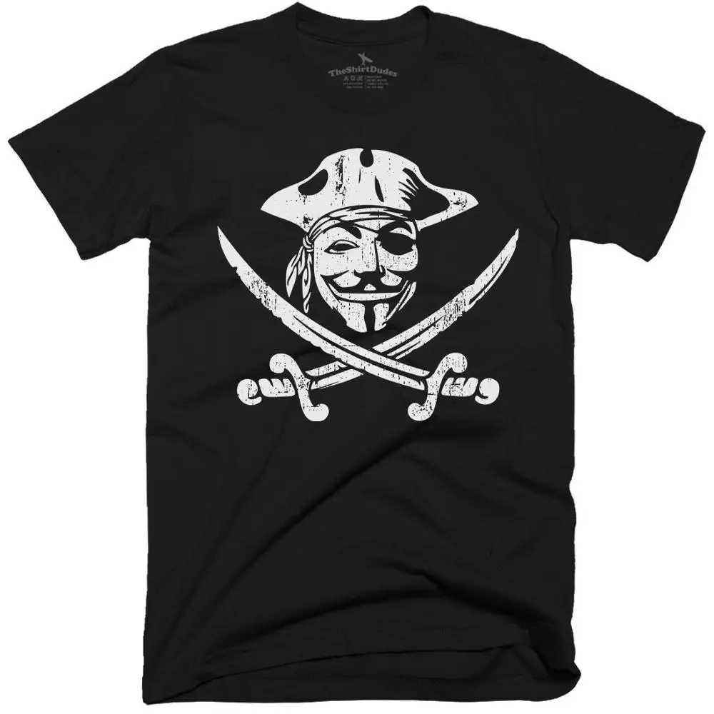 Футболка Guy Fawkes с пиратским флагом футболка Анонимной маской V для Vendetta взрослых