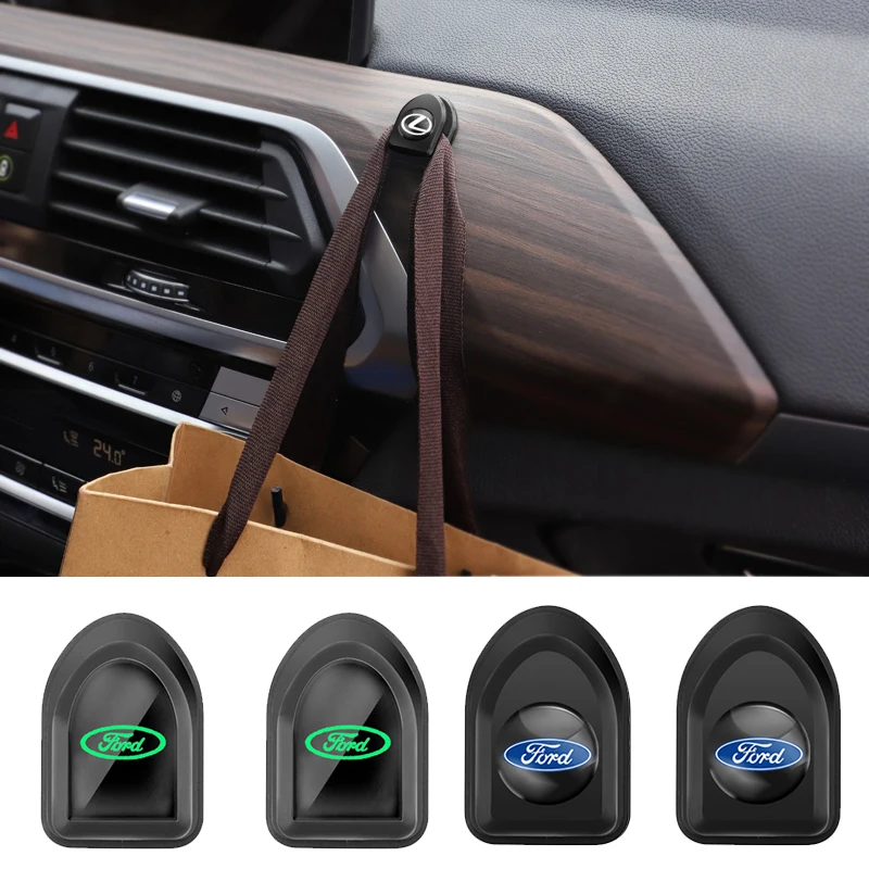 

2pcs/4pcs Luminous Car Hook Hanger Bags Holder Sticker for Ford Focus MK2 MK3 Explorer Mustang Fusion Mondeo MK7 Ranger 1 Kuga