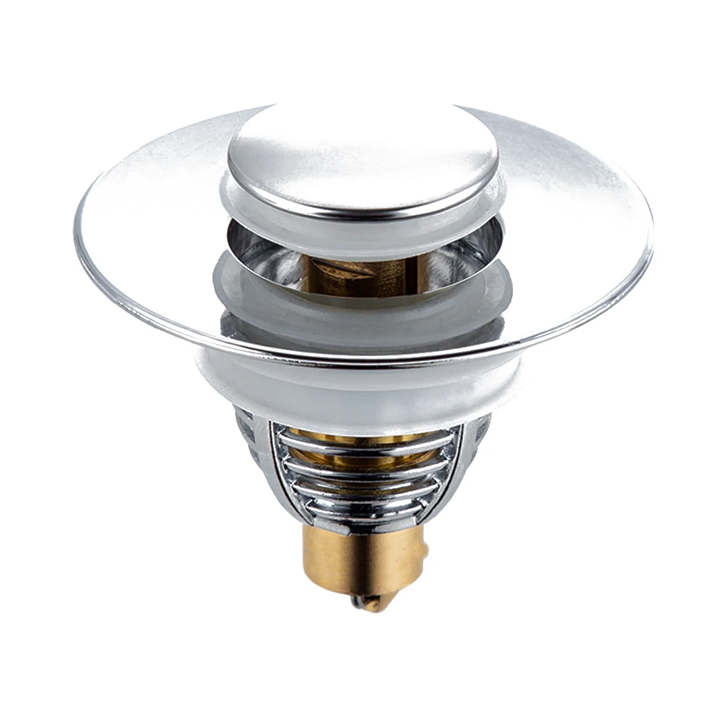 

Universal Copper Bounce Core Basin Drain Filter Push-type Hair Catcher Deodorant Bath Stopper Plug Kitchen Bathroom Tool