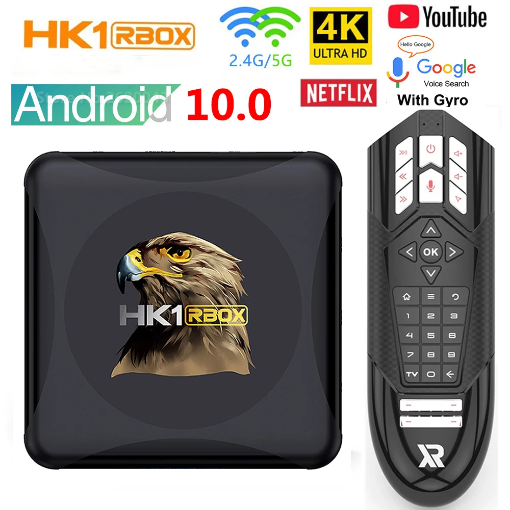 Приставка Смарт ТВ HK1 RBOX R1 Android 10 Rockchip RK3318 2 + 16 ГБ 1080p 4K|ТВ-приставки и медиаплееры| |