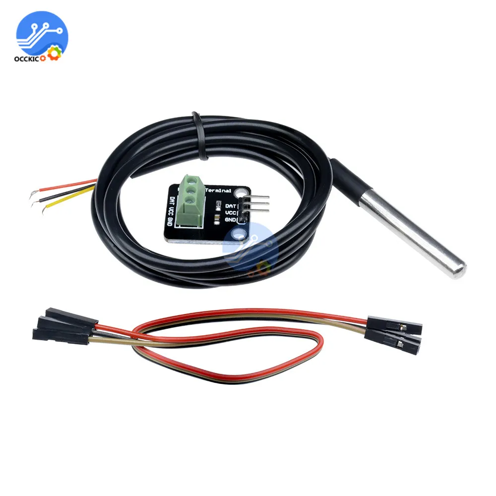 Цифровой водонепроницаемый модуль датчика температуры DS18B20 комплект щупов из