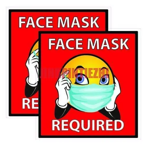 

Interesting Car Sticker Face Mask Required (2 Pack) Decal Vinyl Decal Vinyl Stickers Racing Helmet Motorcycle Laptop Stickers