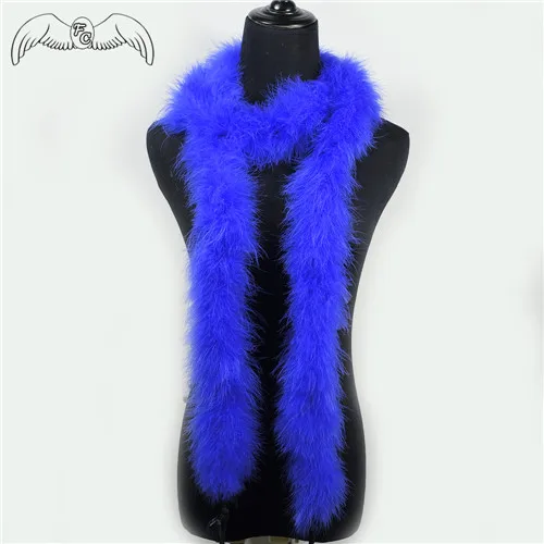royal blue Высокое качество 40 г толще пушистый Боа Из Перьев Марабу окрашенная Турция поделки из перьев для шоу/Карнавальные костюмы/вечерние боа шаль 18 цветов - Цвет: royal blue
