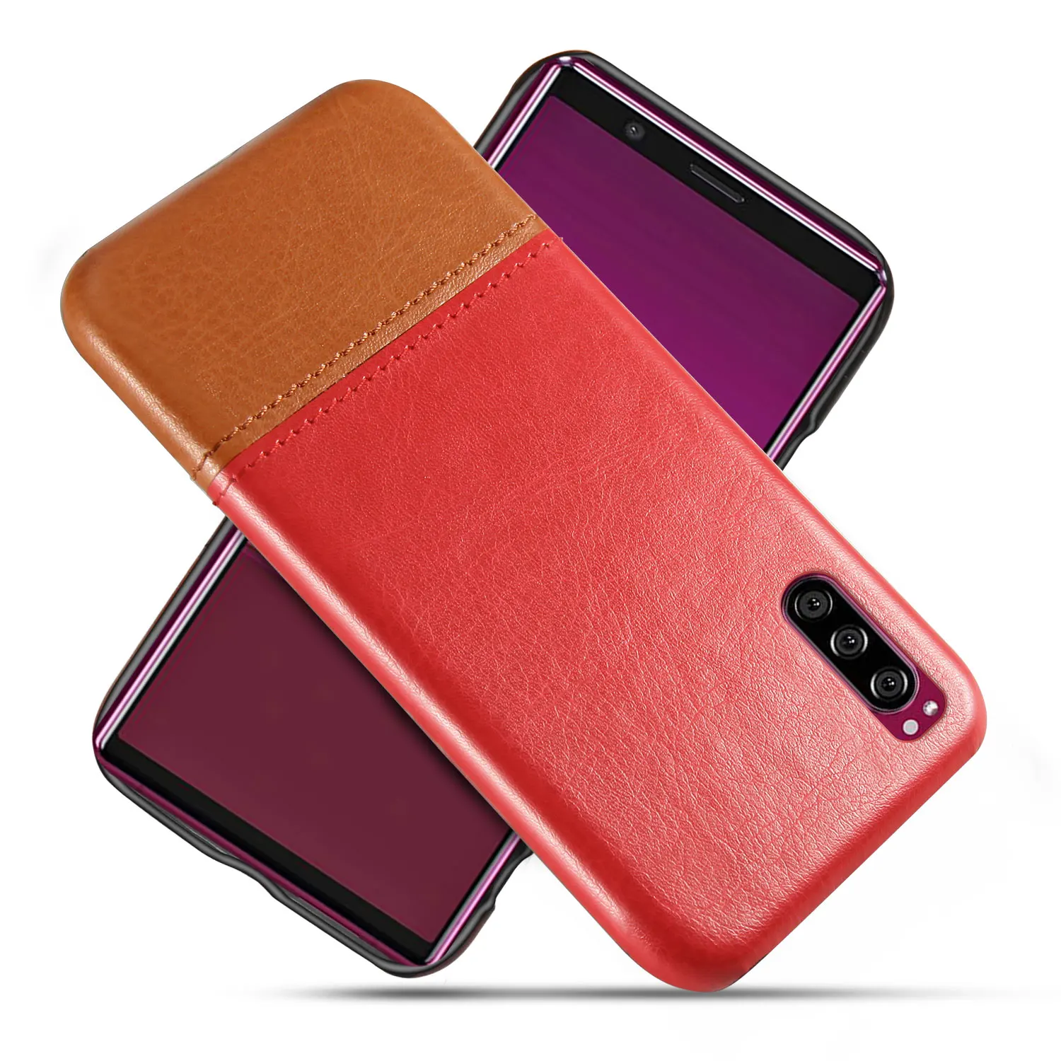 Для Sony Xperia 1 II 5 10 III роскошные кожаные чехлы из искусственной кожи с отстрочкой
