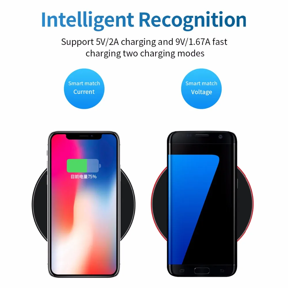 Быстрое беспроводное зарядное устройство CALETOP 10 Вт/7 5 Вт/5 Вт QI для iPhone X/XS Max