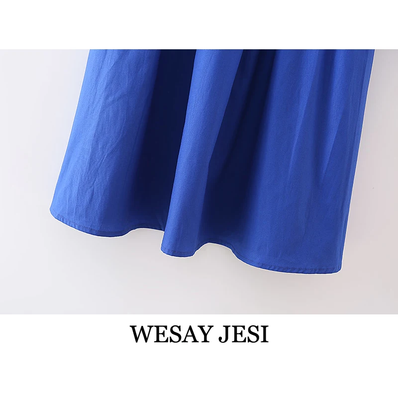 

WESAY JESI Women's Clothing 2021 TRAF Dresses Fashion A-Line Strapless Slash Neck Dress High Elastic Elegant Ladies Party Dress